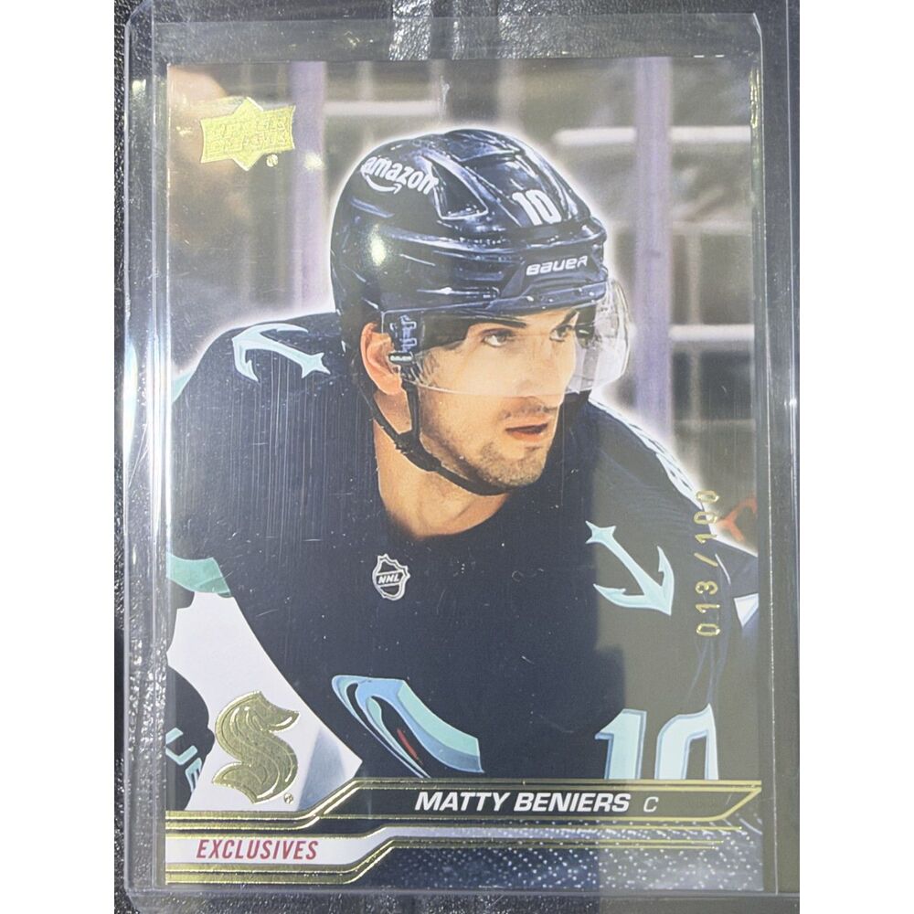 2023-24 Upper Deck Series 1 Matty Beniers Exclusives 13/100 #149 Kraken
